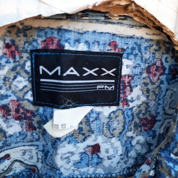 Vintage MAXX FM 90s Men’s Button Up Shirt Abstract Funky Print Size M USA - Picture 4 of 5